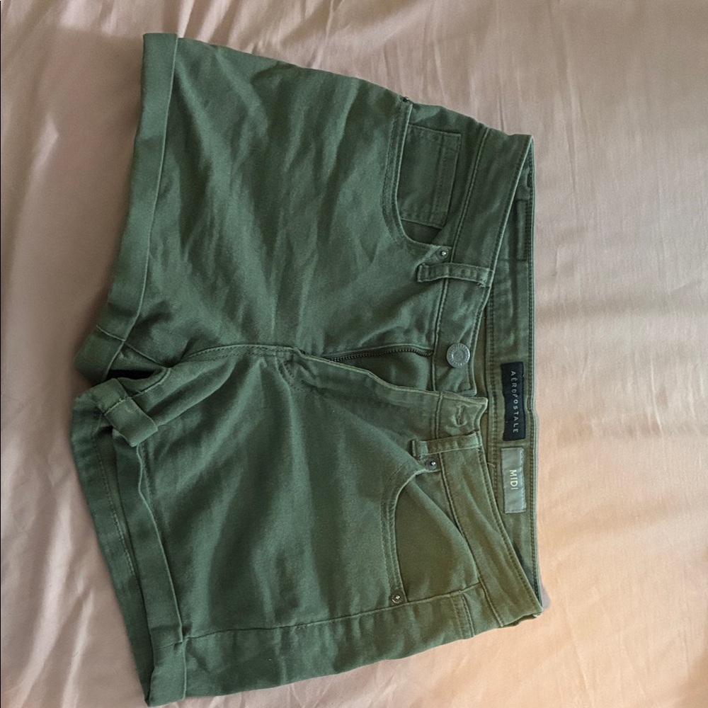 Green Aeropostale Mid Rise Women Shorts